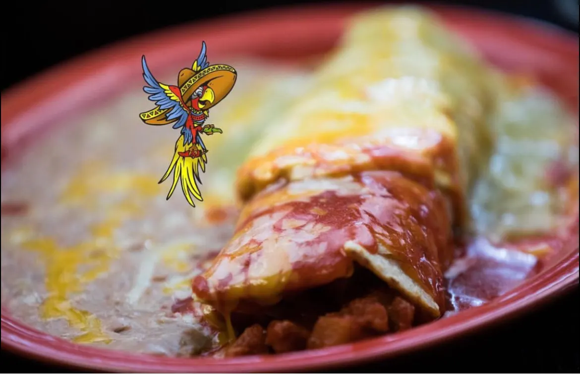 Red enchilada plate