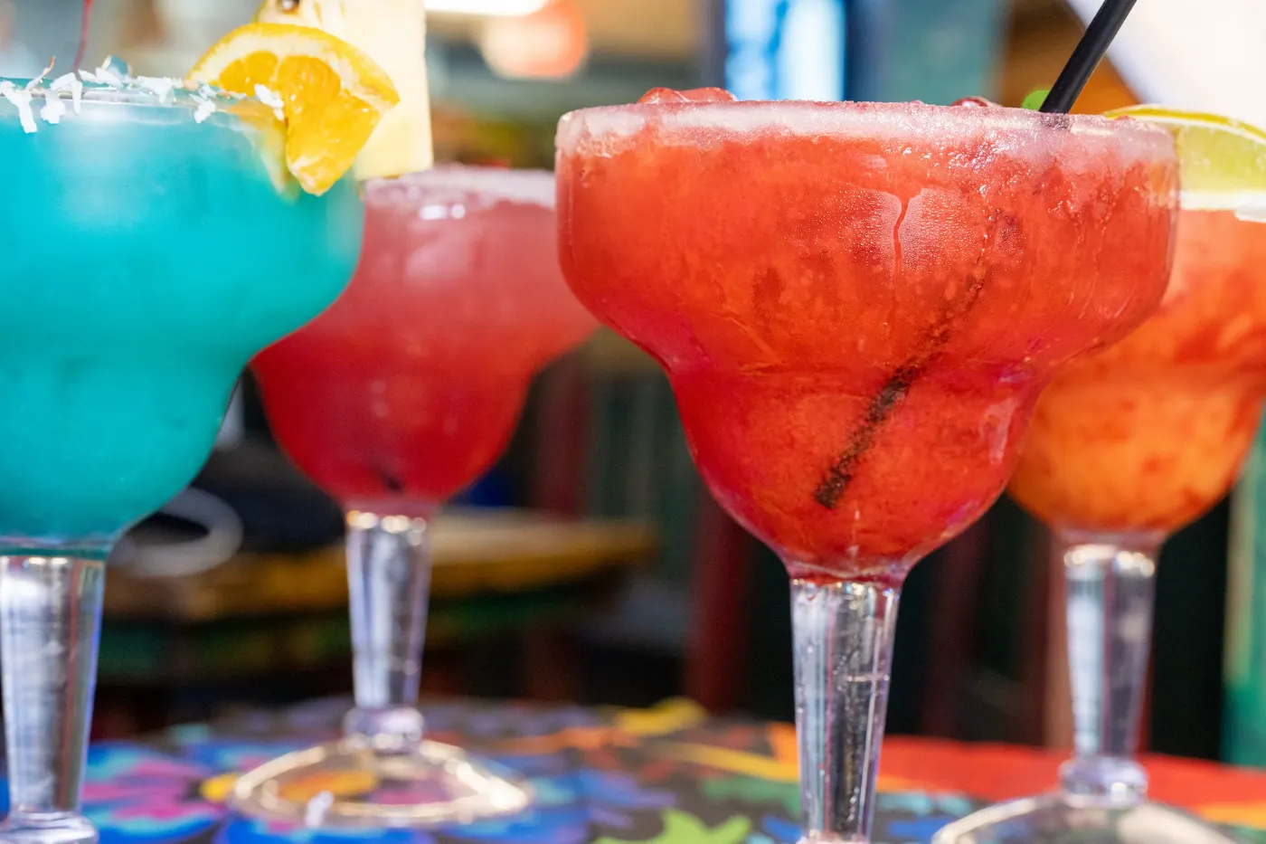 Frozen margaritas close up